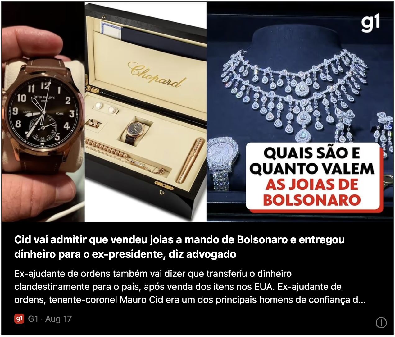 Cid vai admitir que vendeu joias a mando de Bolsonaro e entregou dinheiro para o ex-presidente, diz advogado